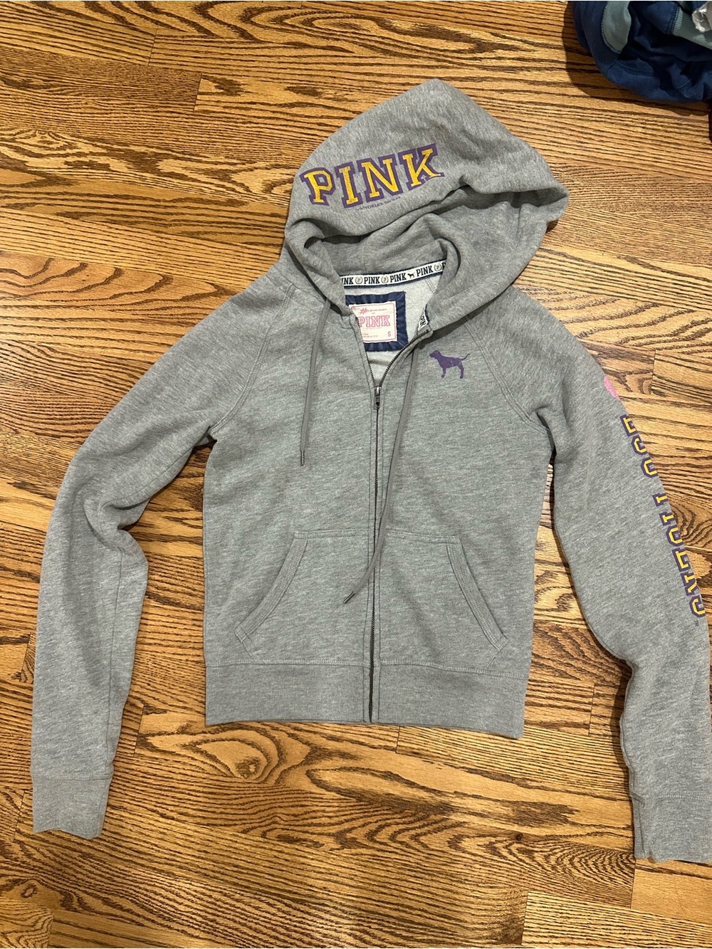 Victorias Secret PINK LSU Zip Up Hoodie - Picture 2 of 8